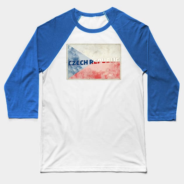 The Czech Republic vintage style retro souvenir Baseball T-Shirt by DesignerPropo